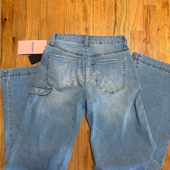 Juicy Couture Light Blue Flare Jeans with Rhinestones - Picture 1 of 3